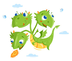 magic baby cute dragon mythical character print 