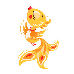 phoenix baby bird magic vector illustration