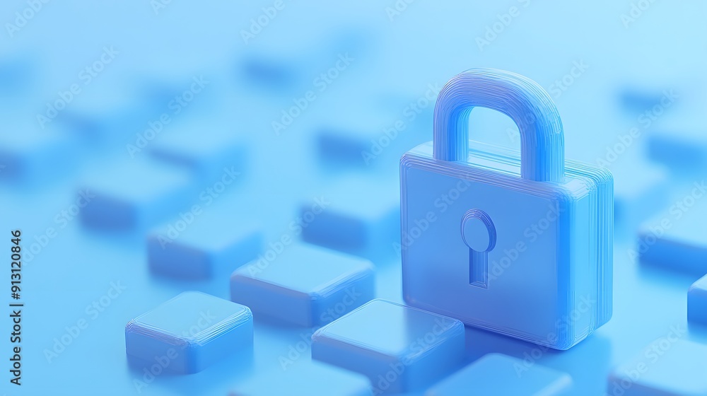 Poster secure data concept image with padlock on digital background. representing cybersecurity, data prote
