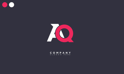 AQ Alphabet letters Initials Monogram logo 