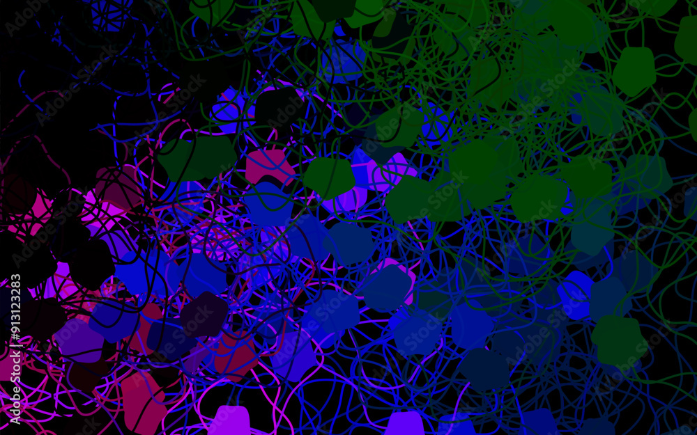 Poster dark multicolor vector background with abstract shapes.