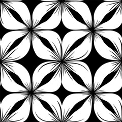 Fototapeta premium Alternating flower shapes creating a rhythmic design, seamless pattern vector