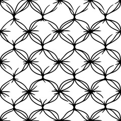 Fototapeta premium Pattern of interconnected flowers in a regular sequence, seamless pattern vector