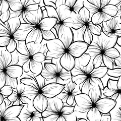 Series of overlapping floral motifs forming a continuous pattern, seamless pattern vector