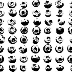 Whole blueberries in rows with interspersed blueberry slices, seamless pattern vector