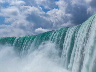 powerful waterfall from below 