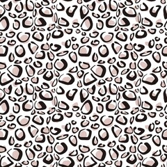 Seamless abstract geometric pattern. Simple background in black, beige, white. Digital brush strokes texture. Stains. Design for textile fabrics, wrapping paper, background, wallpaper, cover.