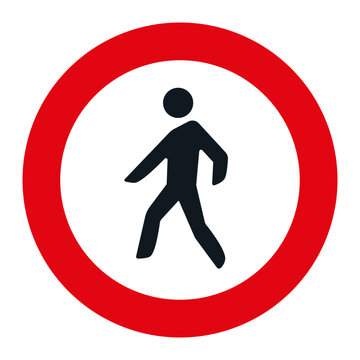 PROHIBITORI SIGN, R-116 - Denied entry to pedestrians - SVG