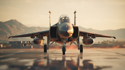 Fototapeta premium airplane at sunset