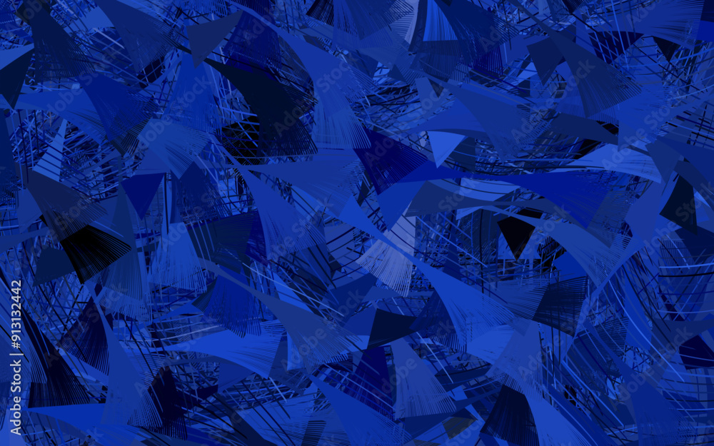 Poster dark blue vector texture with abstract forms.