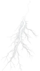 Electrifying white lightning in night sky