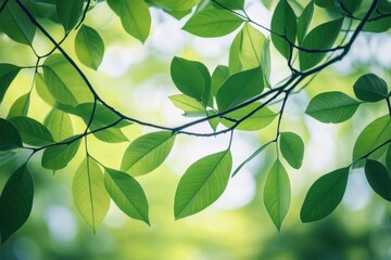 green leaves against a light background, symbolizing spring and nature's vitality