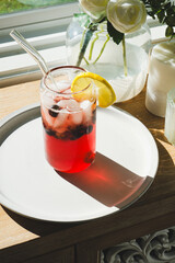 close up cocktail on table