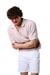 Feeling muscle pain from chronic fatigue syndrome. Suffering from dislocation of the transverse...