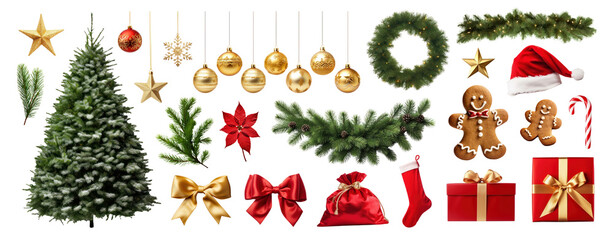 Christmas decor png on transparent background