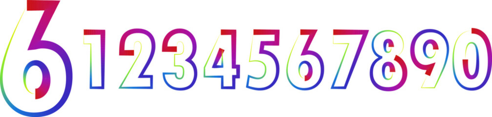 Vector set of numbers, set numbers, gradient numbers