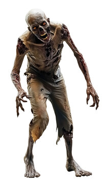 Scary zombie isolated.