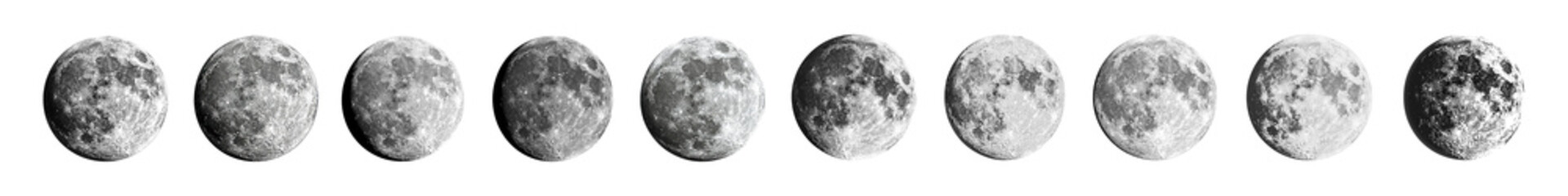 Full moon png cut out element set