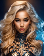 Fototapeta premium An attractive woman with lots of hair