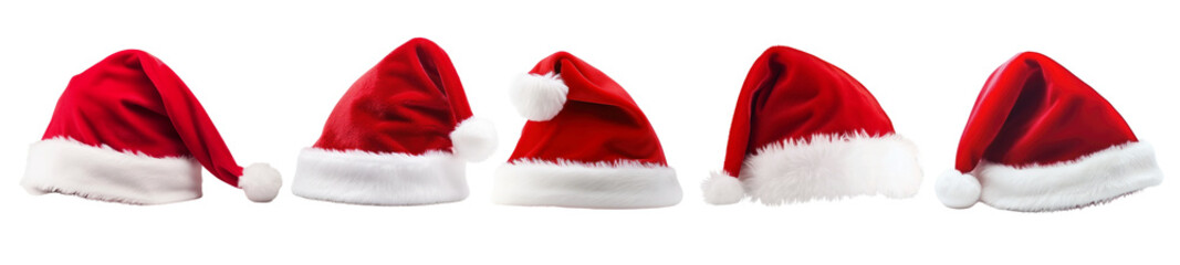 Santa hat png cut out element set