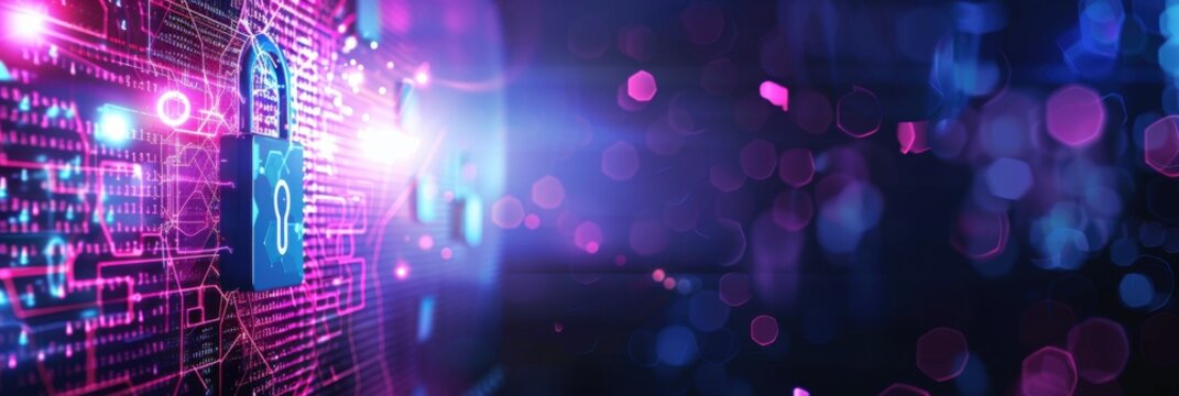 Computer Security Day. Computer monitor and padlock shield element. Secure internet connection. Cybersecurity and privacy concepts to protect data. Safe information exchange and data storage concept