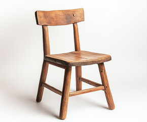 Image of a wooden chair against a white background, highlighting its simple design and natural elegance.