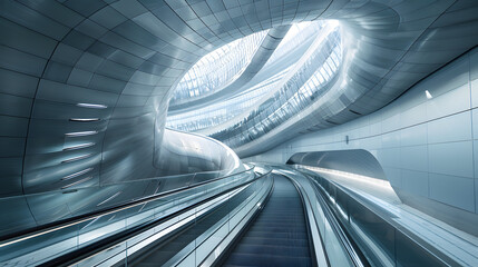 Obraz premium A futuristic sports stadium with high-tech features.