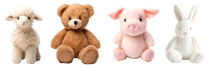 Obraz premium Cute animal doll png cut out element set