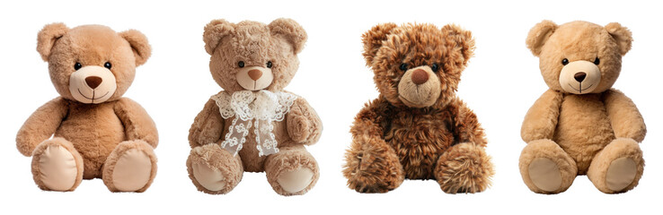 Teddy bear doll png cut out element set