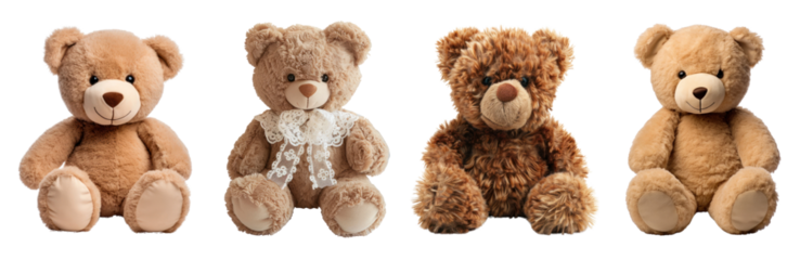 Teddy bear doll png cut out element set