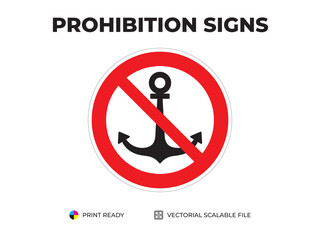 Prohibition signs. Indicatoare de interzicere. Запрещающие знаки. Do not throw the anchor. Nu aruncați ancora. Якорь не бросать (1)