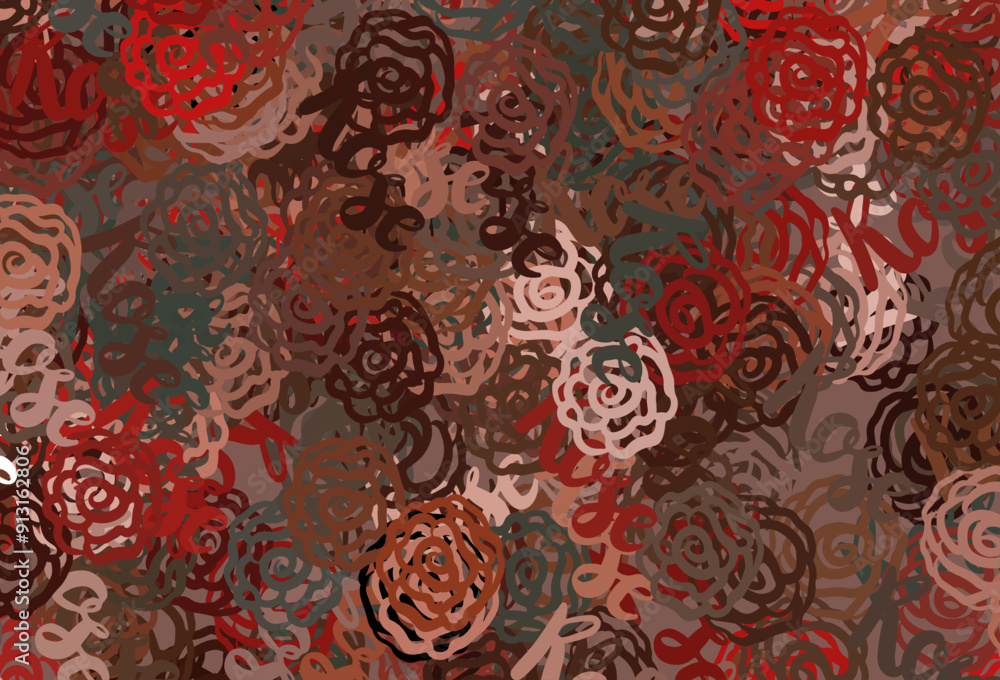 Poster light green, red vector texture with abstract forms.