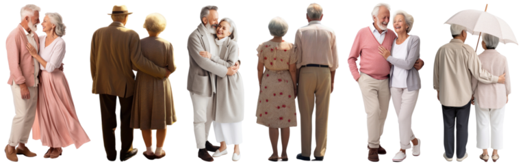 Diverse  love couple png cut out element set