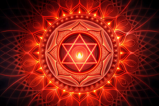 A red and gold circle with a white star in the center