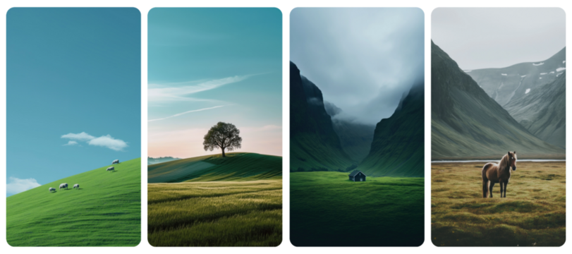 Landscape  png mobile wallpaper element set