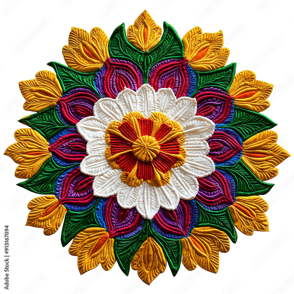 Wall mural Colorful rangoli design png.