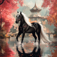 horse and rider generative IA