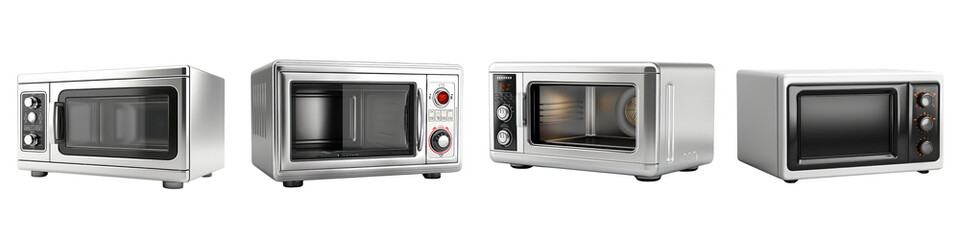 Fototapeta premium A microwave oven isolated on a white background.