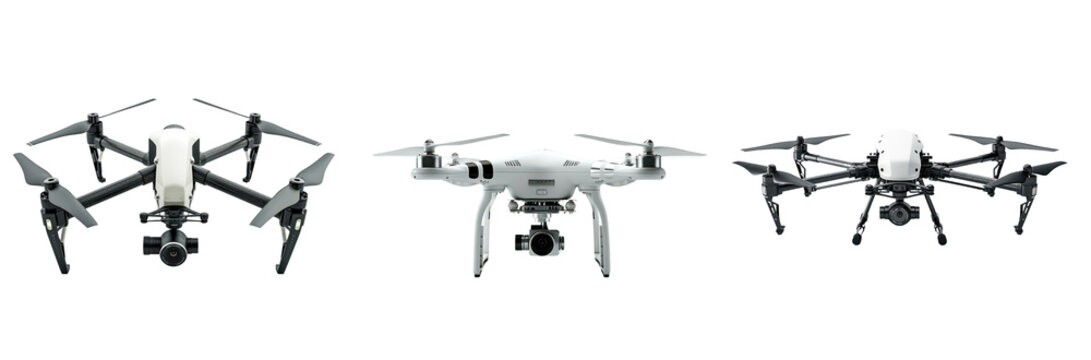 A drone isolated on a white background.
