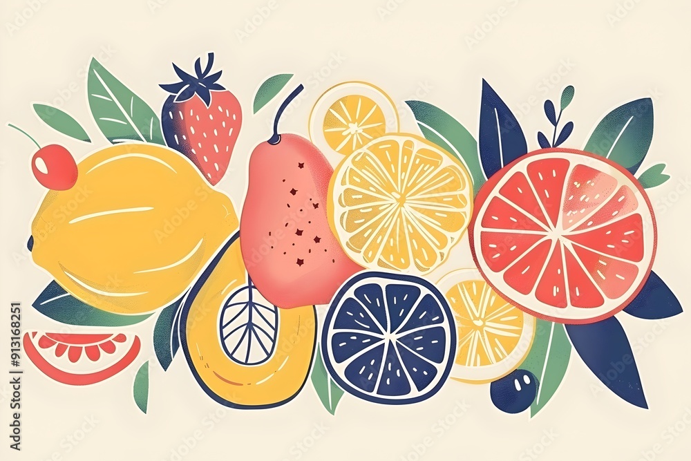 Wall mural fruit and vegetables