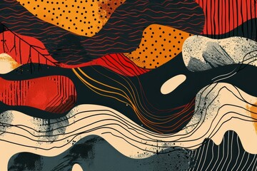 Obraz premium Hand Drawn Minimal Scandinavian Background