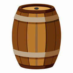 Wooden barrel art vector