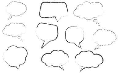 speech bubble chat icon collection set.blank white speech bubbles