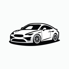 Fototapeta premium vector logo design black and white color with background and car icon design and car logo design 