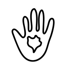 Obraz premium Witch Hand Icon, Halloween Symbol, Outline Style, Transparent Background