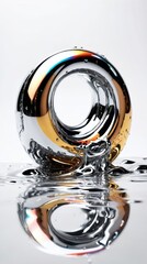 Shiny Metal Object Floating on Water