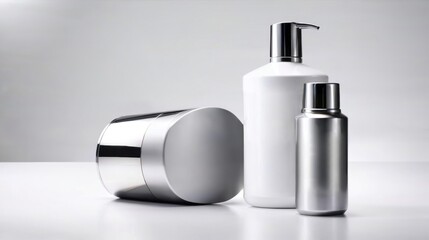 White Countertop With Lotion Bottle and Soap Dispenser