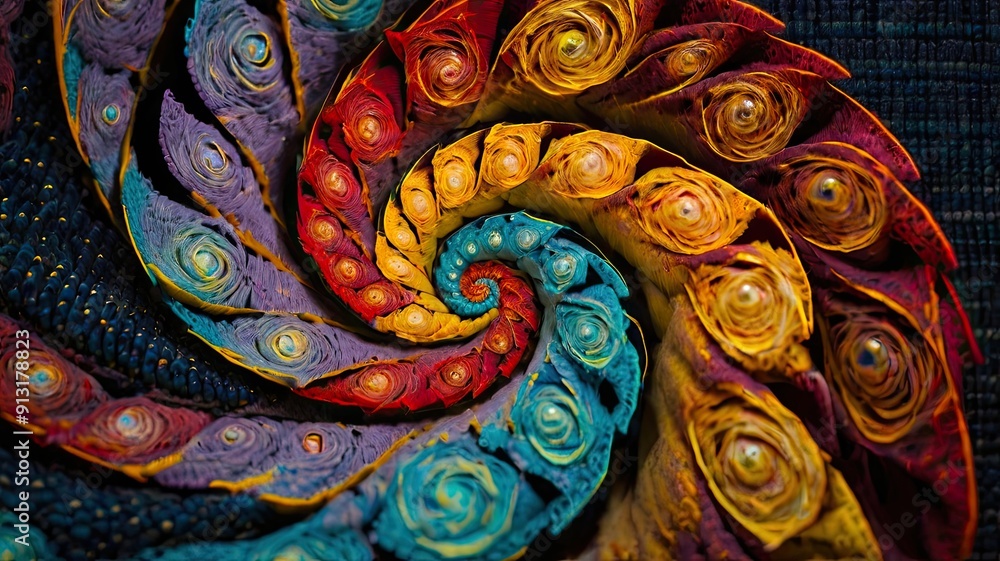 Poster spirals of mathematical beauty showcasing fibonacci patterns in nature's artwork