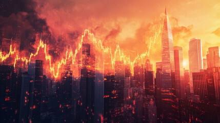 Stock market is going down, indicating a possible economic recession. This could lead to a global economic crisis, where people and businesses will experience a decrease in income and profits.