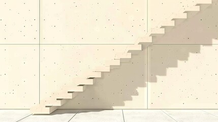   A person ascending a staircase, silhouetted against the backdrop of a wall